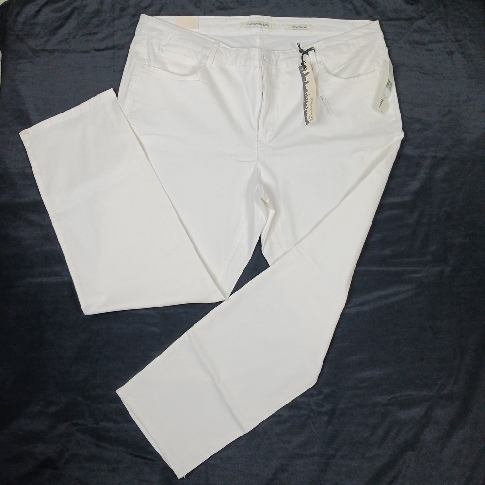 Jones New York Jeans Bryant Park Slim White Low Rise Pants 22W Secret‎ Slimming